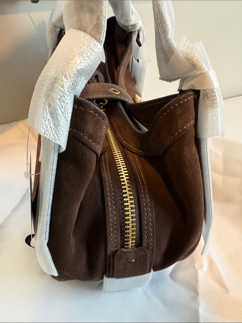 COACH Brown Suede Drifter Bag with Gold Buckle - Picture 5 of 10